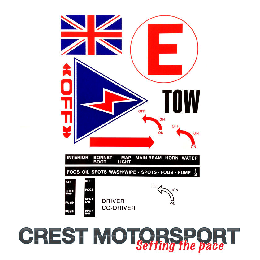 Large Scrutineer Safety Sticker/Decal Sheet Off-Road/Race/Rally/Competition Car