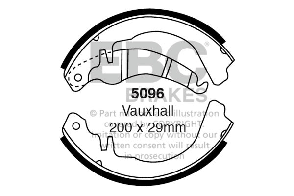 EBC Brake Shoe Replacement Set (5096)
