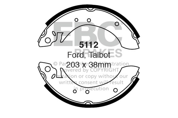 EBC Brake Shoe Replacement Set (5112)