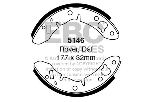 EBC Brake Shoe Replacement Set (5146)
