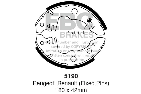 EBC Brake Shoe Replacement Set (5190)