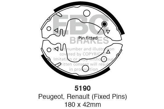 EBC Brake Shoe Replacement Set (5190)