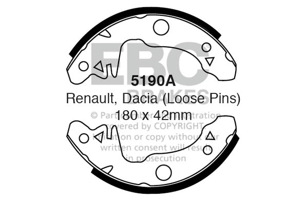 EBC Replacement Brake Shoe Set (5190A)