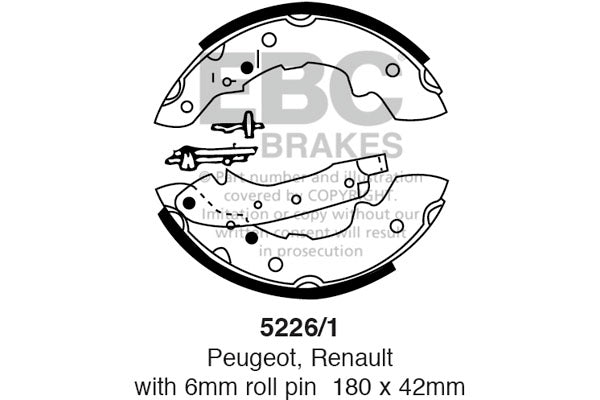 EBC Replacement Brake Shoe Set (5226/1)
