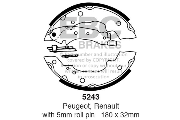 EBC Brake Shoe Replacement Set (5243)
