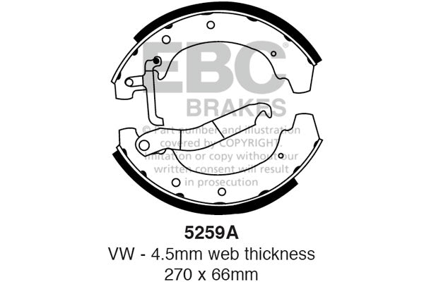 EBC Replacement Brake Shoe Set (5259A)