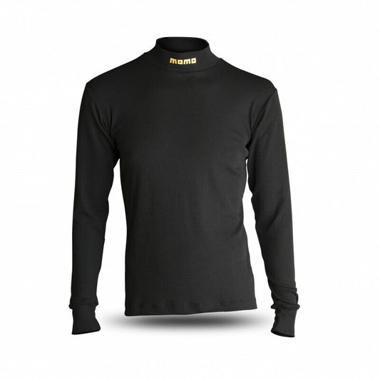 Momo Comfort Tech - High Collar, Fire Resistant, Nomex FIA Racing Shirt - Black