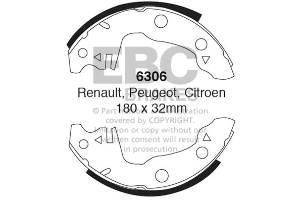 EBC Brake Shoe Replacement Set (6306)
