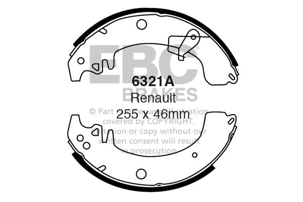 EBC Replacement Brake Shoe Set (6321A)