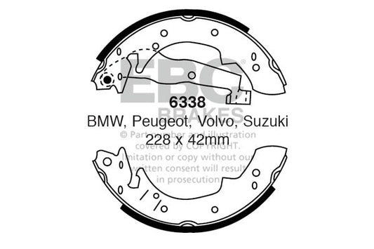 EBC Brake Shoe Replacement Set (6338)