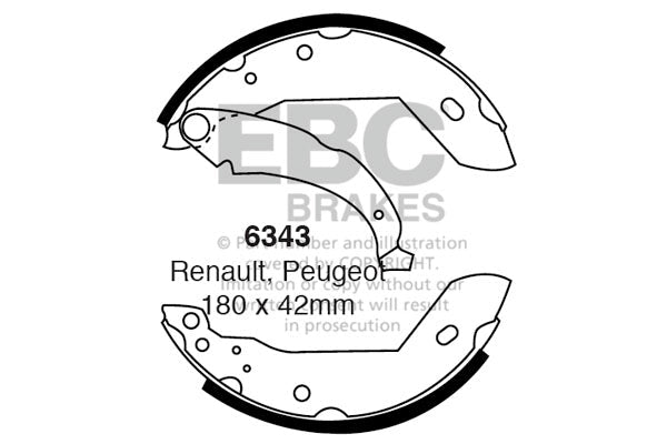 EBC Brake Shoe Replacement Set (6343)