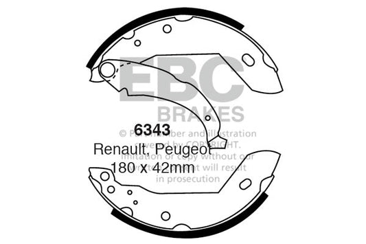 EBC Brake Shoe Replacement Set (6343)