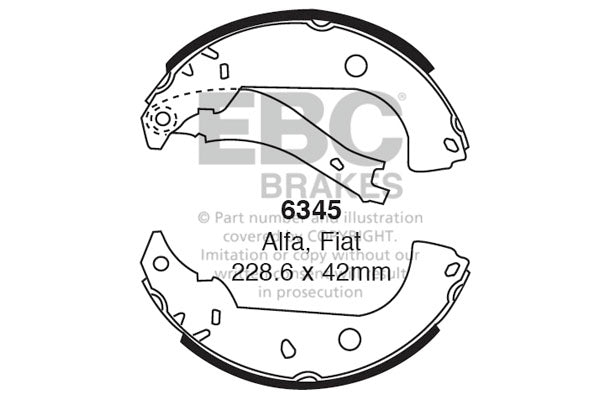 EBC Brake Shoe Replacement Set (6345)