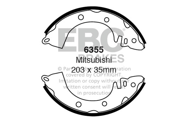 EBC Brake Shoe Replacement Set (6355)