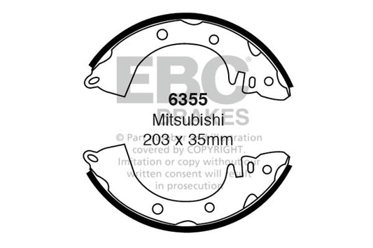 EBC Brake Shoe Replacement Set (6355)