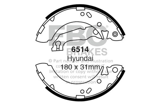 EBC Brake Shoe Replacement Set (6514)