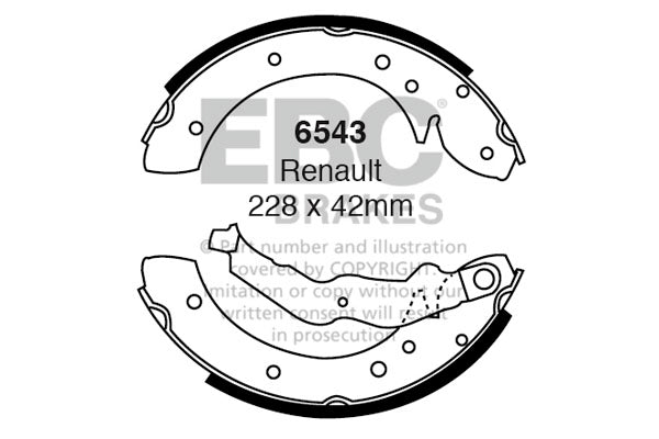 EBC Brake Shoe Replacement Set (6543)