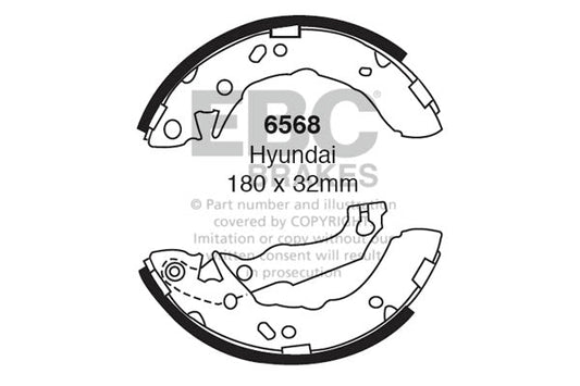 EBC Brake Shoe Replacement Set (6568)