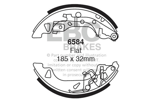 EBC Brake Shoe Replacement Set (6584)