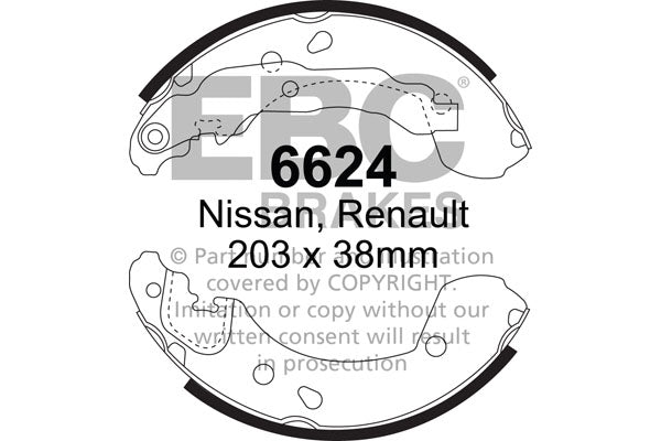 EBC Brake Shoe Replacement Set (6624)