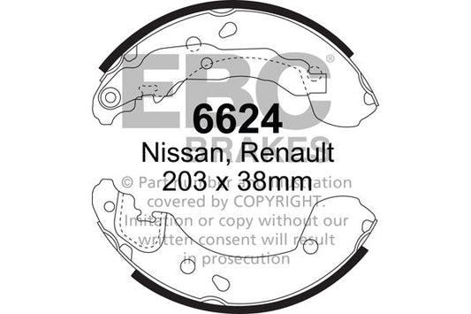 EBC Brake Shoe Replacement Set (6624)