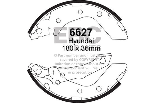 EBC Brake Shoe Replacement Set (6627)