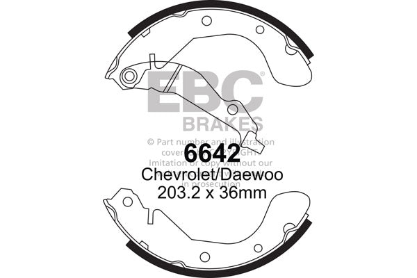 EBC Brake Shoe Replacement Set (6642)