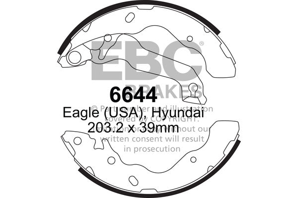EBC Brake Shoe Replacement Set (6644)
