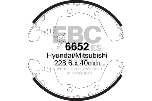 EBC Brake Shoe Replacement Set (6652)
