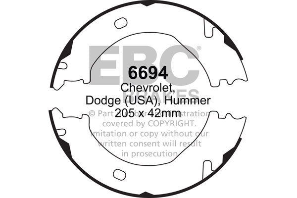 EBC Brake Shoe Replacement Set (6694)