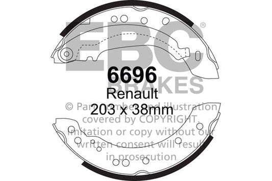 EBC Brake Shoe Replacement Set (6696)