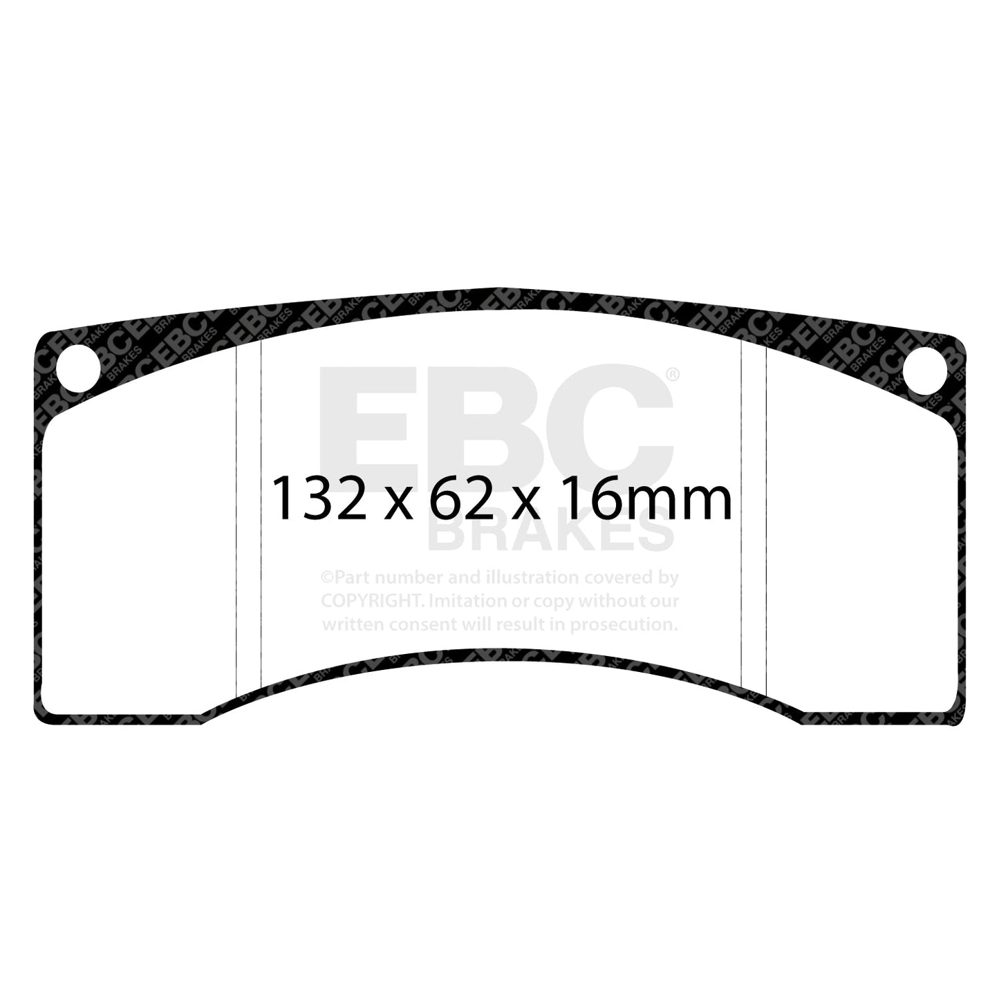 EBC RP1 Track pads for Alcon  4423   (DP8016RP1) Front