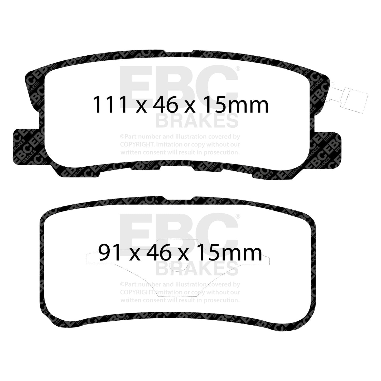 EBC ED Brake Pad Light Truck, Jeep and SUV Set (ED91407)
