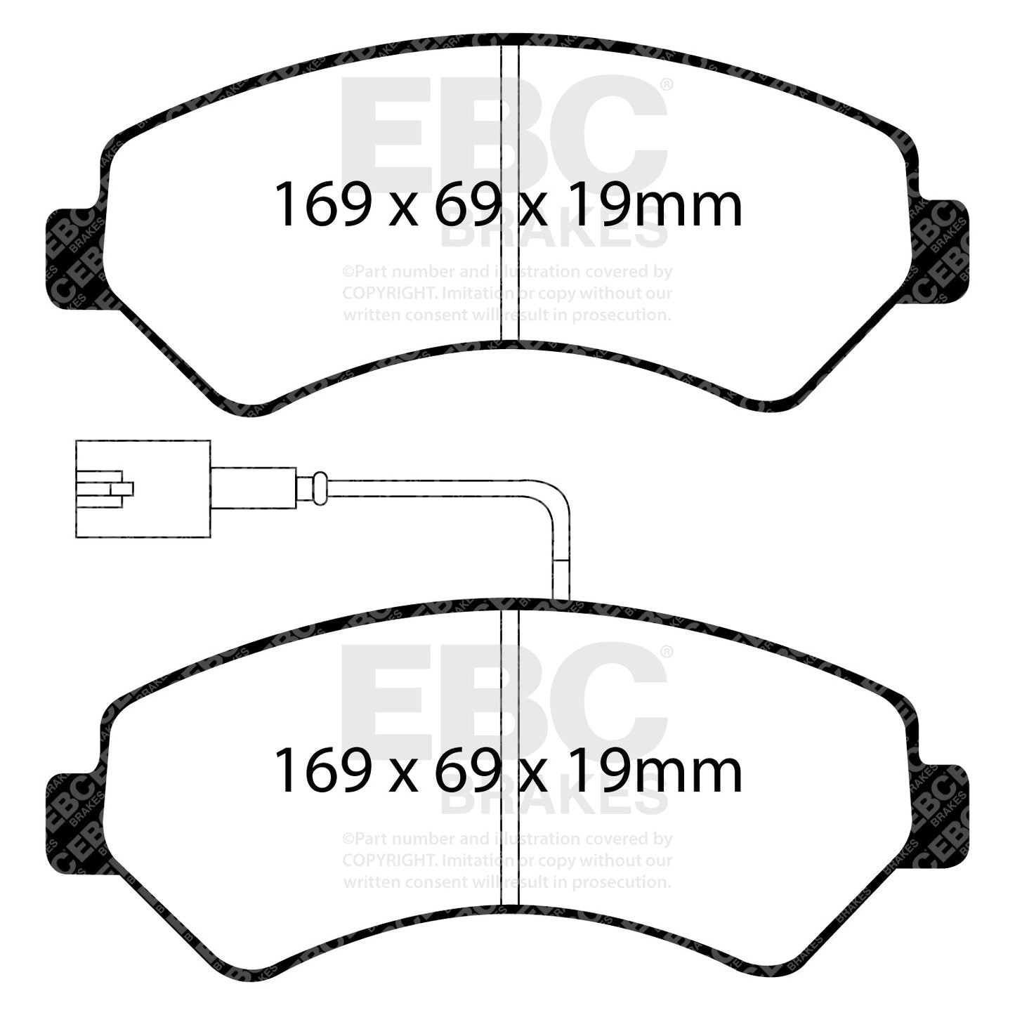 EBC Yellowstuff 4000 Series Street and Track Brake Pad Set (DP41969R)