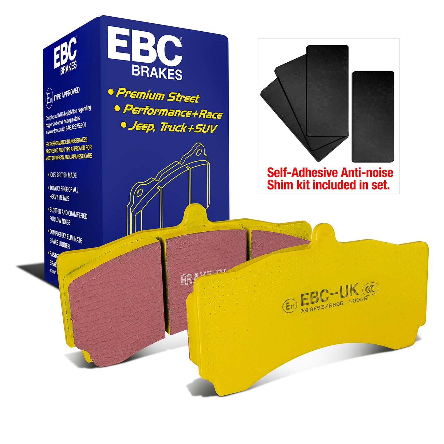 EBC Yellowstuff 4000 Series Street and Track Brake Pad Set (DP4006R)