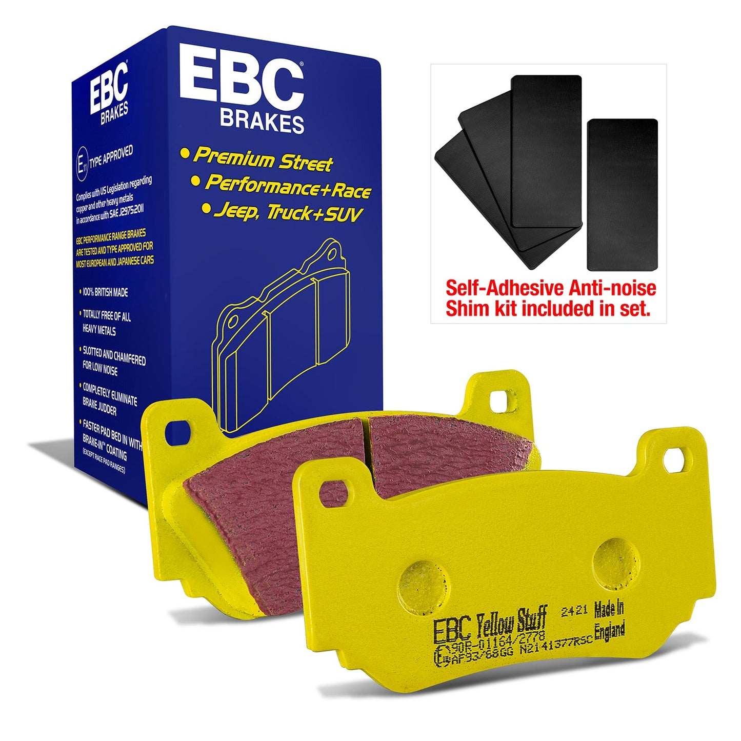 EBC Yellowstuff 4000 Series Street and Track Brake Pad Set (DP41377R)