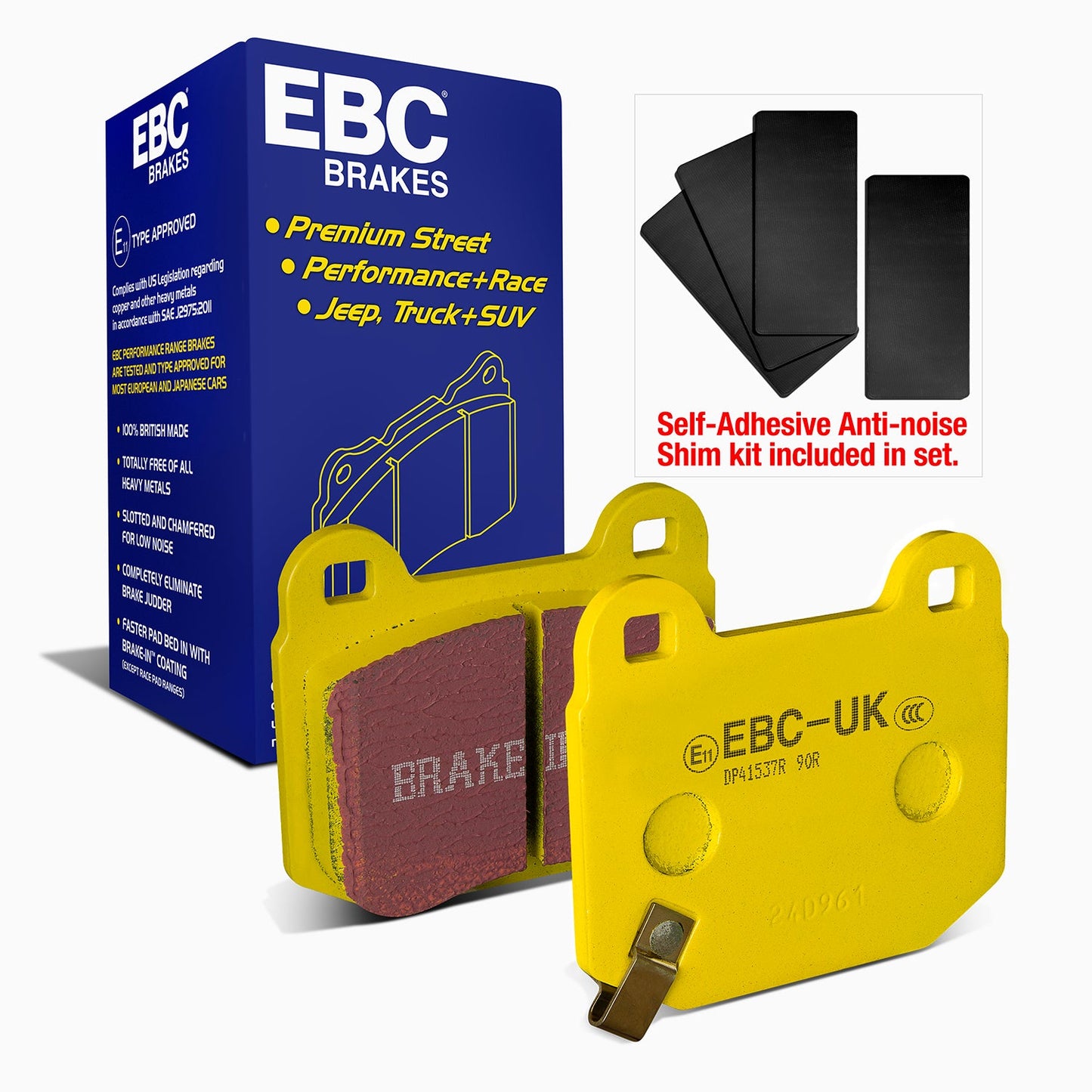EBC Yellowstuff 4000 Series Street and Track Brake Pad Set (DP41537R)