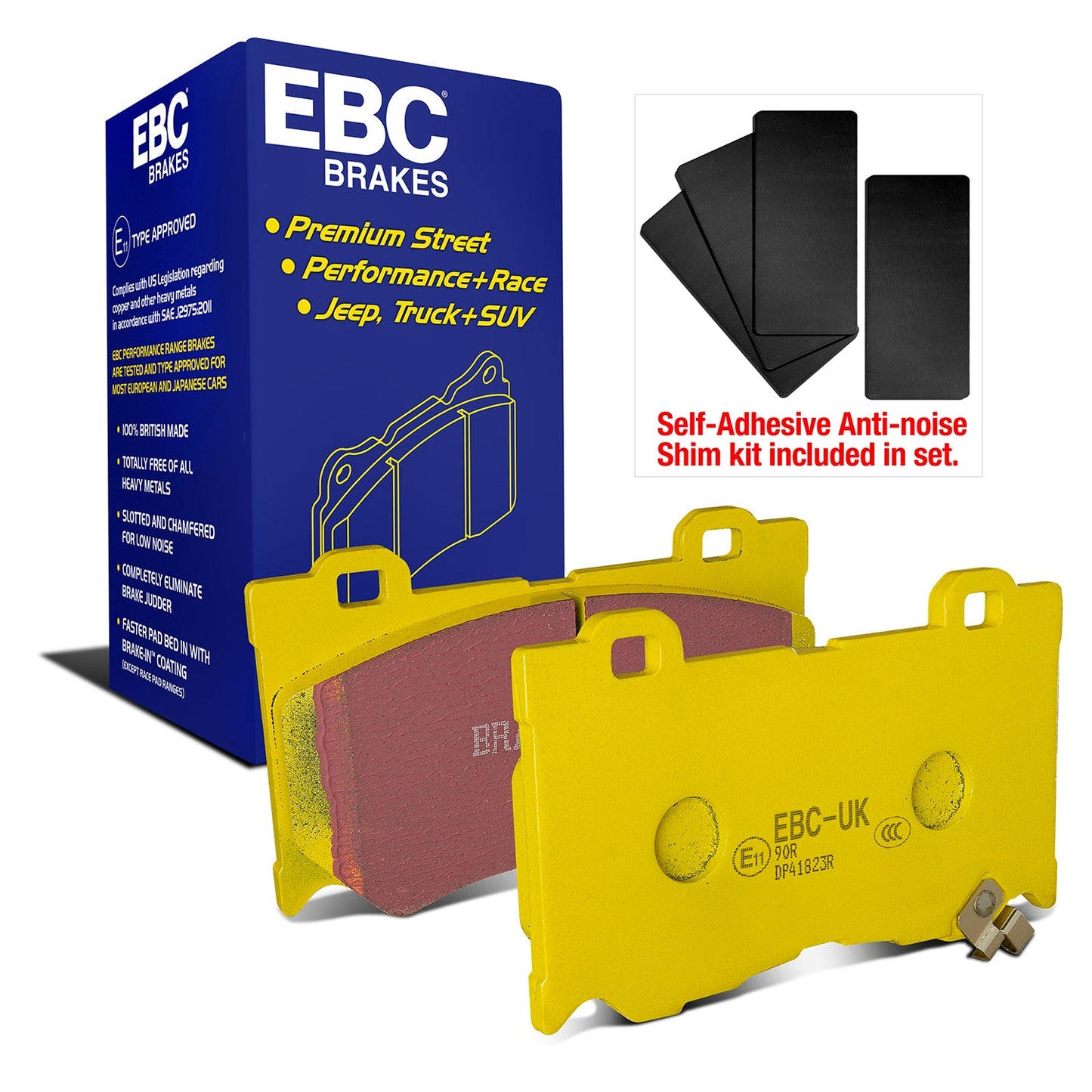 EBC Yellowstuff 4000 Series Street and Track Brake Pad Set (DP41823R)