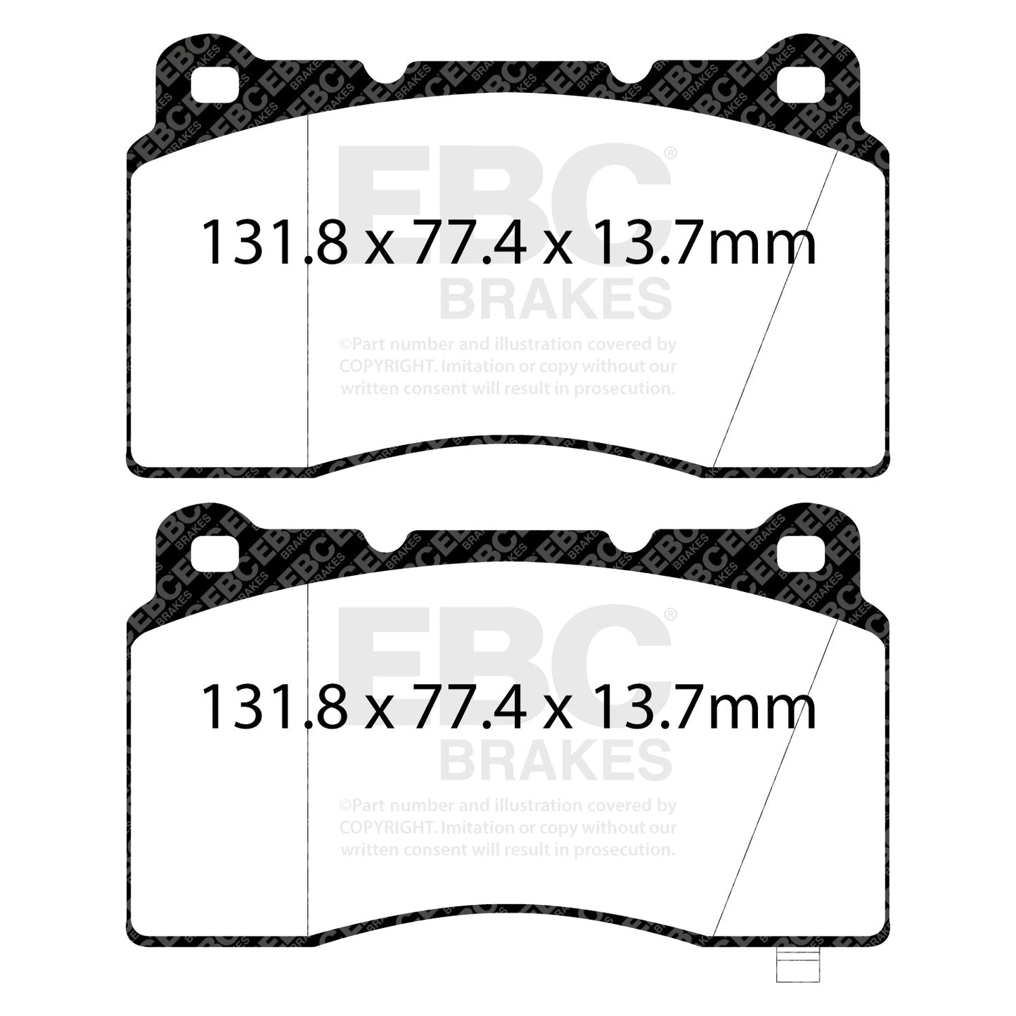 EBC Yellowstuff 4000 Series Street and Track Brake Pad Set (DP42147R)