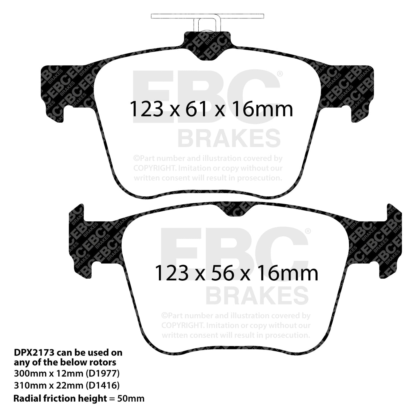 EBC Racing RP-X Track and Race Brake Pads (DP82173RPX)