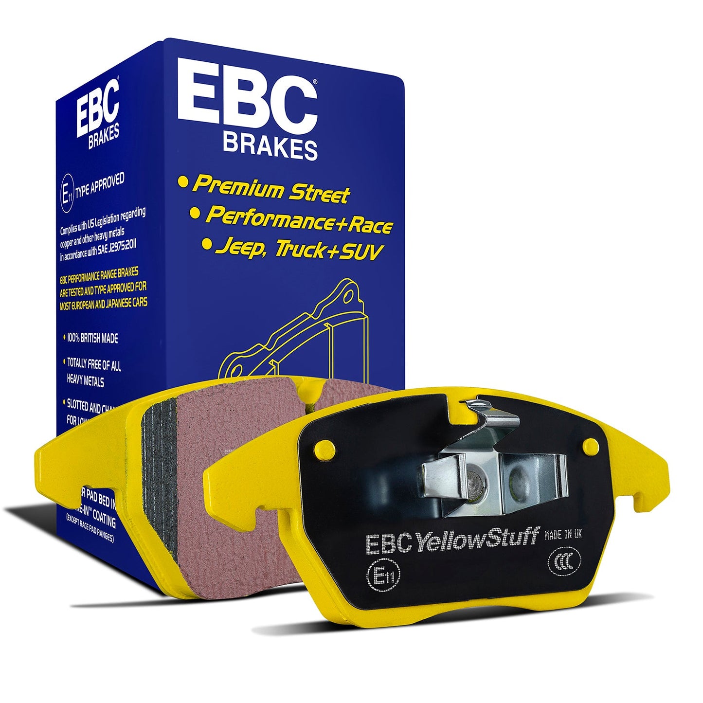 EBC Yellowstuff 4000 Series Street and Track Brake Pad Set (DP42383R)