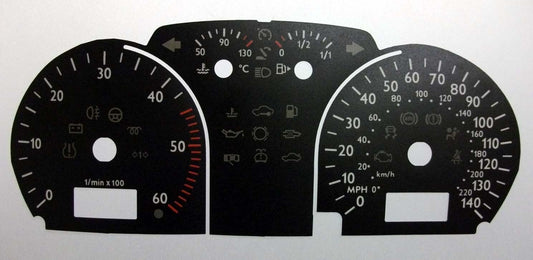 Lockwood VW Polo Mk4 (9N3) Diesel 140MPH/6000RPM BLACK Dial Conversion Kit C070B