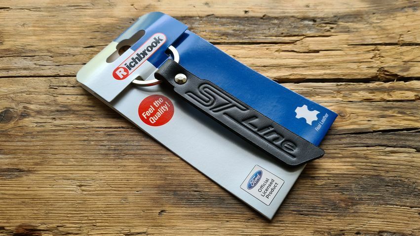 Richbrook Official Licensed BLACK Embossed Leather Keyring - Ford ST Line