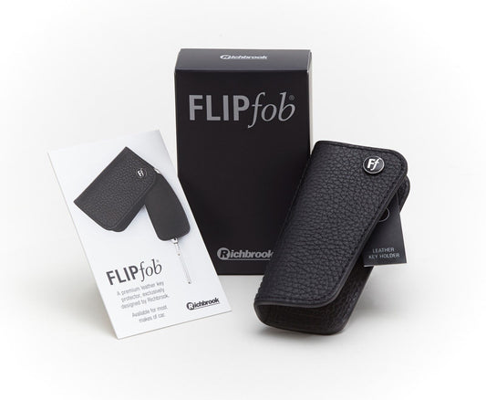 Richbrook FlipFob - Black Leather Car Key Holder - BMW/Fiat/Nissan/Toyota
