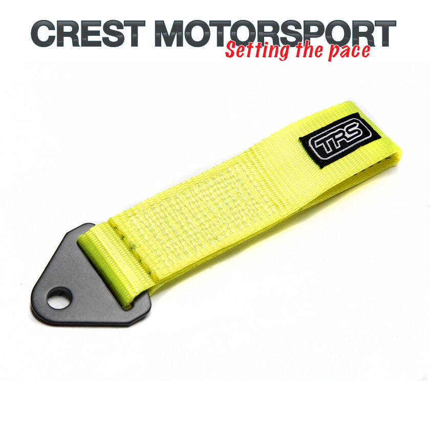 TRS Fixed Tow Eye Strap/Loop HI-VIS FLUORESCENT YELLOW (MSA Compliant) Rally Car
