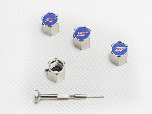 Richbrook 'Official Licensed' Ford ST Logo Anti-Theft Car Wheel/Tyre Valve Caps