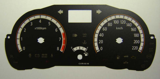 Lockwood Kia Rio Petrol KMH BLACK Dial Conversion Kit C378