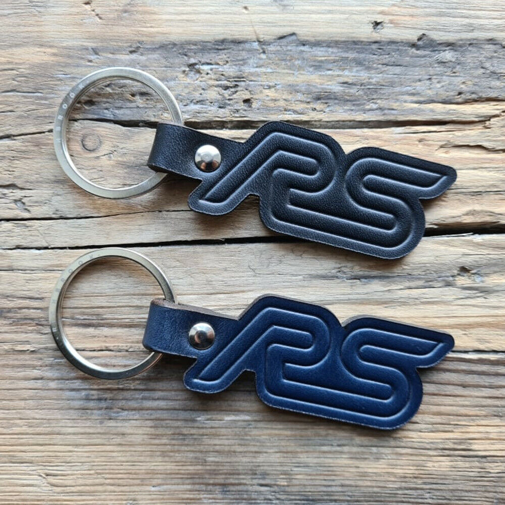 Richbrook Official Licensed BLACK Embossed Leather Keyring - Ford RS