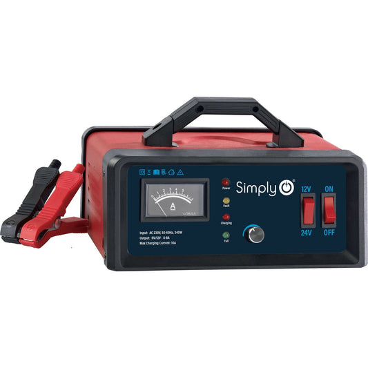 Metal Case LED Car Battery Smart Charger - 10AMP 12V/24V