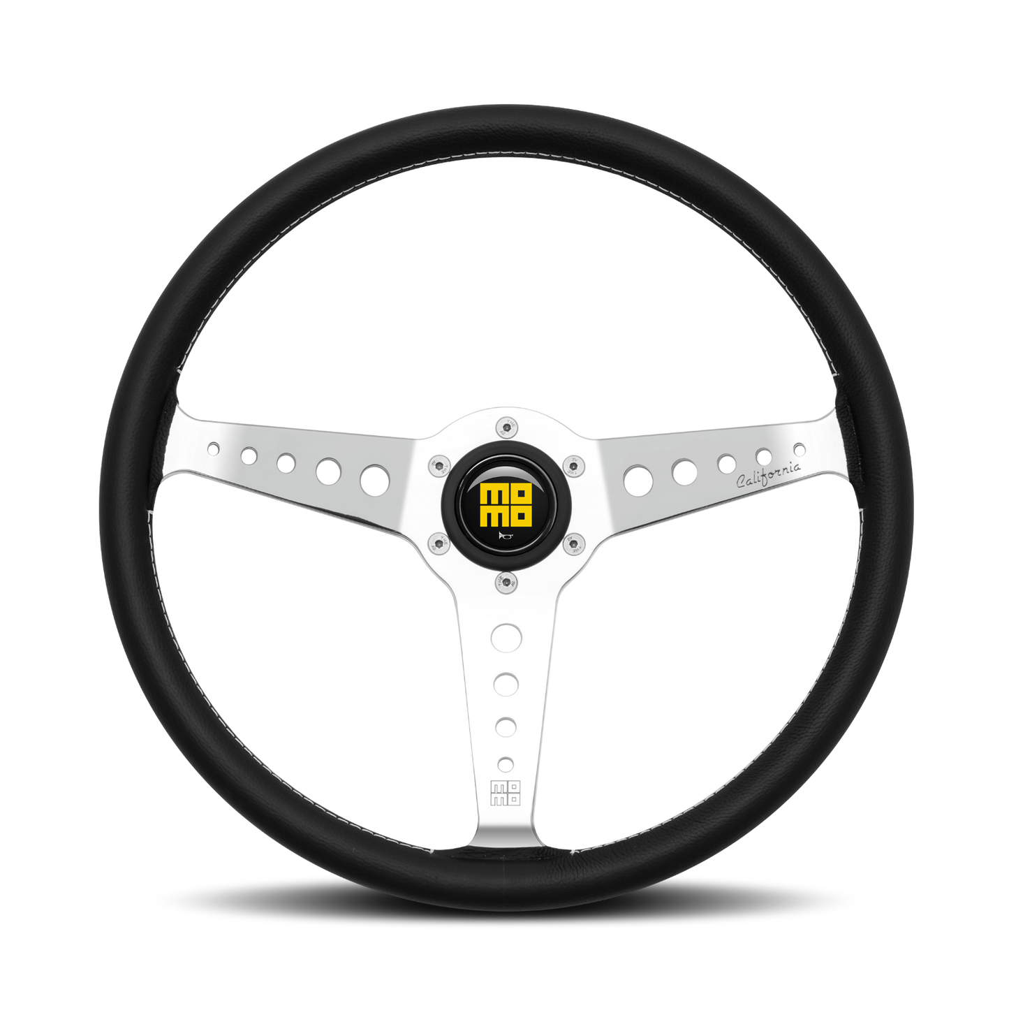 Momo Steering wheel - CALIFORNIA HERITAGE- POLISHED SPOKES/BLACK LEATHER Ø360mm